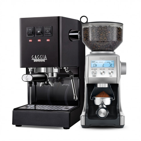 Gaggia Classic Evo Pro Thunder Black & Sage the Smart Grinder Pro