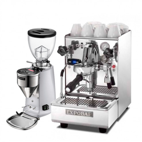 Vibiemme Domobar Junior HX & Mazzer Mini Electronic Model A Polished Aluminium