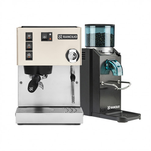 Rancilio Silvia V6 Vit + Rancilio Rocky SD Svart