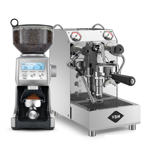 Vibiemme Domobar Junior 2B Rostfritt stål & Sage the Smart Grinder Pro