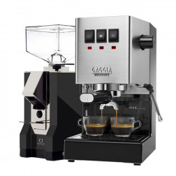 Gaggia Classic Evo Pro + Eureka Mignon Silenzio 16CR Svart